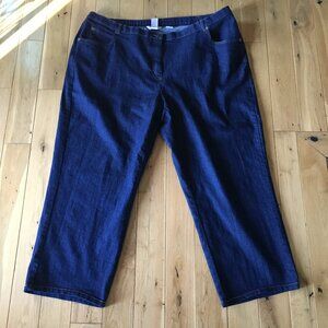 Alison Daley Dark Blue Denim Capris Plus Size 22W Comfort Stretch